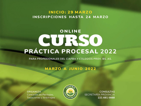 Convocatoria para la inscripción del Curso de Práctica Procesal 2022