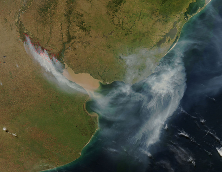 El fuego en el las islas del Delta del Paraná