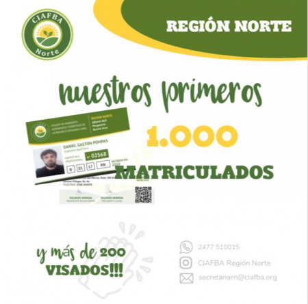 Matriculado #1000 de Región Norte