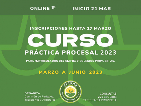 Convocatoria para la inscripción del Curso de Práctica Procesal 2023