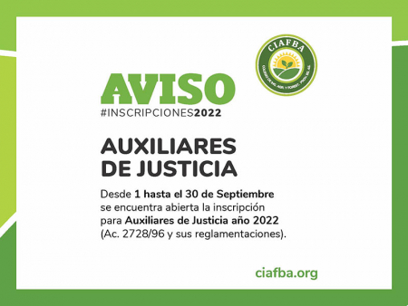 Inscripción Auxiliares de Justicia 2022